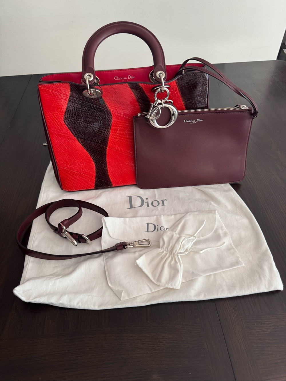 Christian Dior Medium Lady Dior Bag Snakeskin